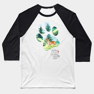 Pawprint Corgi Baseball T-Shirt